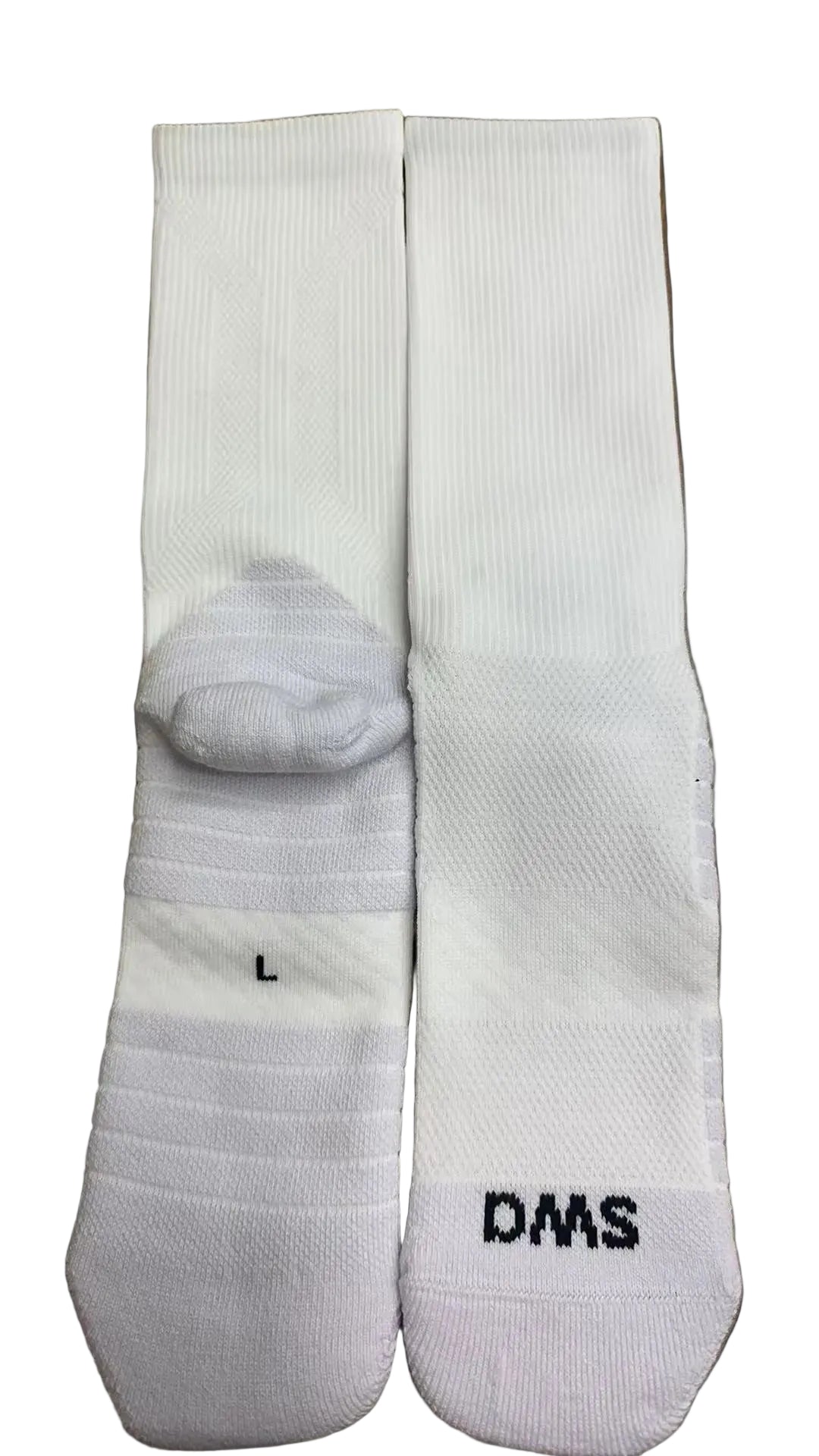 White socks with 'SWA' branding on a white background