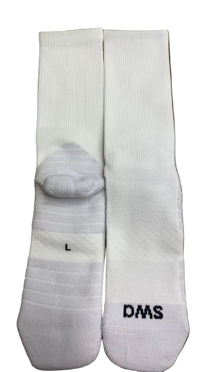 White socks with 'SWA' branding on a white background