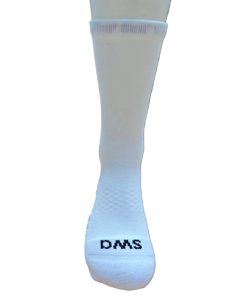 White sock with a swa logo on a white background